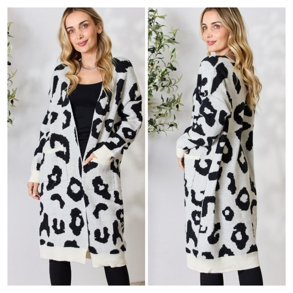 Ivory Leopard Print Cardigan - Picture 1 of 6